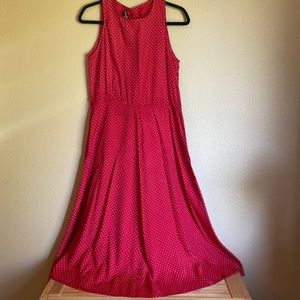 Vintage MY MICHELLE Red White Polka Dot Sleeveless A-Line Dress Size 5/6 Retro